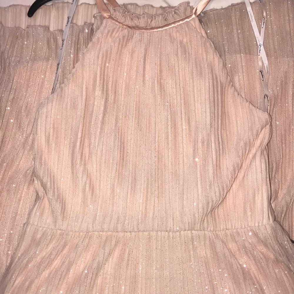 Speechless Sparkle maxi blush dress from Macy’s